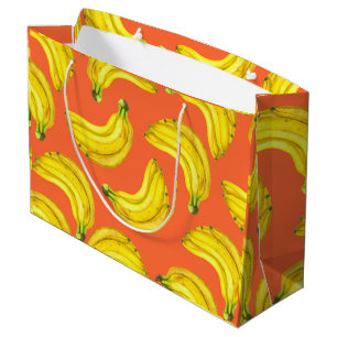 Grand Sac Cadeau Aquarelle de bananes