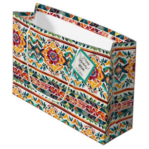 Grand Sac Cadeau Aquarelle de style sud-ouest Imprimer étiquette ca