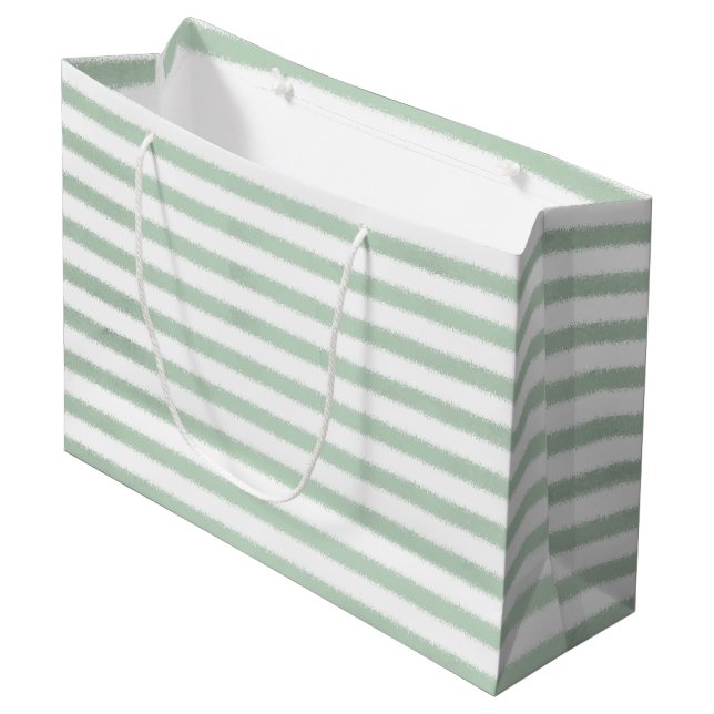 Grand Sac Cadeau Aquarelle Grandes vertes (Devant Angle)