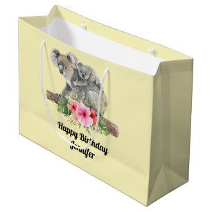 Grand Sac Cadeau Aquarelle Koala Oears mignonne maman & bébé