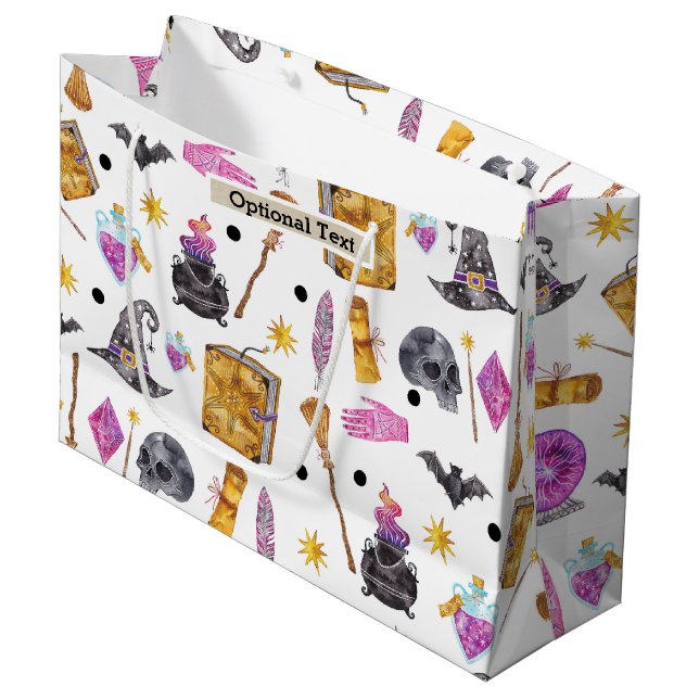 Grand Sac Cadeau Aquarelle magique Halloween Fortune lunaire (Devant Angle)