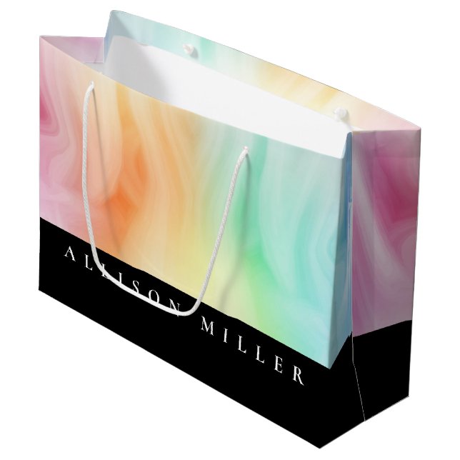 Grand Sac Cadeau Aquarelle moderne Abstrait Designer personnalisée (Devant Angle)