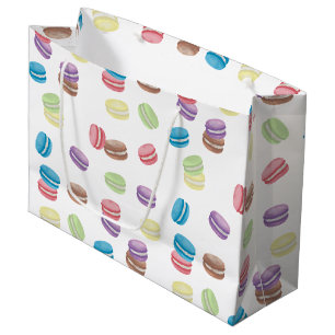 Grand Sac Cadeau Aquarelle Pastel colorée Macarons français