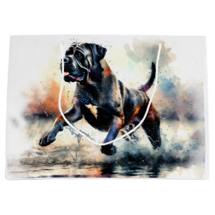 Grand Sac Cadeau Aquarelle puissante Canne Corso chien