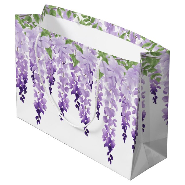Grand Sac Cadeau Aquarelle Wisteria (Dos Angle)