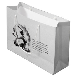 Grand Sac Cadeau Aquarelle Yoga Reiki Pose King Pigeon à une jambe