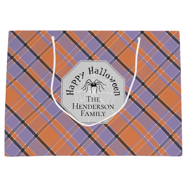 Grand Sac Cadeau Araignée Déplaisante gris foncé Webs Personnalisé  (Devant)