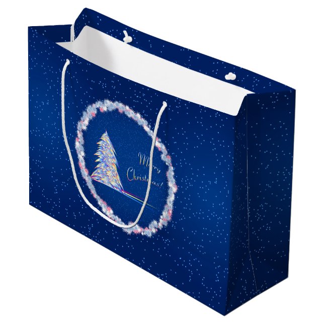 Grand Sac Cadeau Arbre de Noël (Devant Angle)