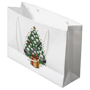 Grand Sac Cadeau Arbre de Noël Équipement de Golf Noël Golf