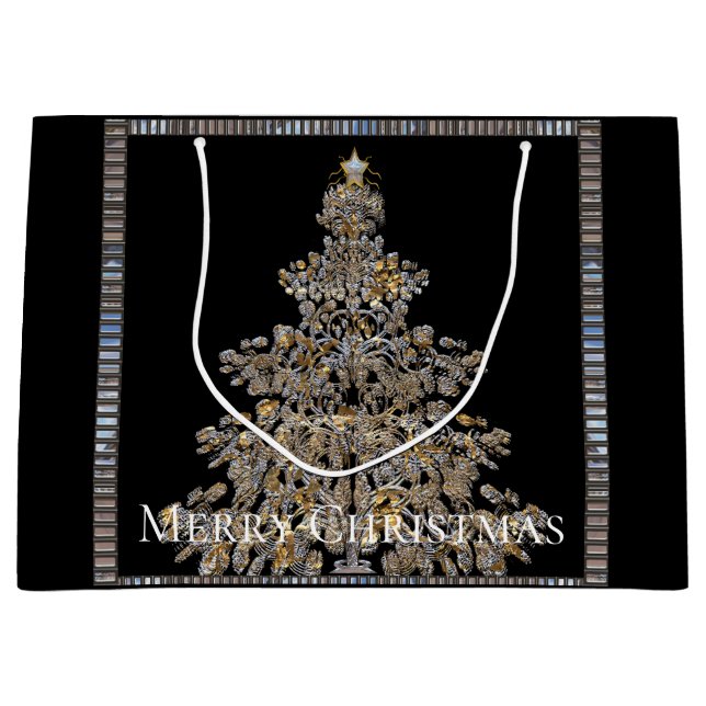 Grand Sac Cadeau Arbre de Noël unique et élégant (Devant)