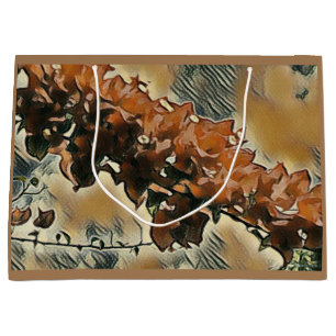 Grand Sac Cadeau Arbre de roses d'art