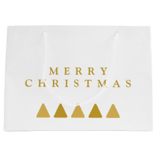 Grand Sac Cadeau Arbres minimalistes Joyeux Modèle de Noël