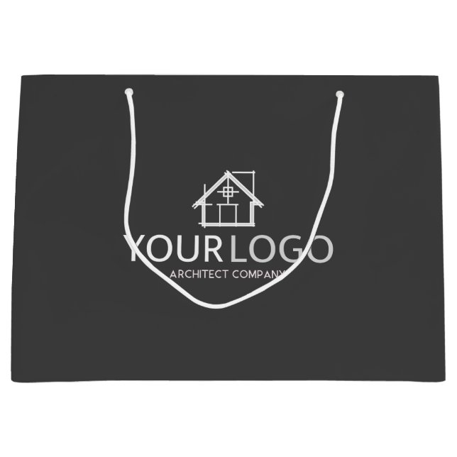 Grand Sac Cadeau Architecte Entreprise Startup Business Logo Papier (Devant)