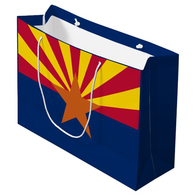 Grand Sac Cadeau Arizona Drapeau : Réglage de Star Sun, État du cui (Devant Angle)