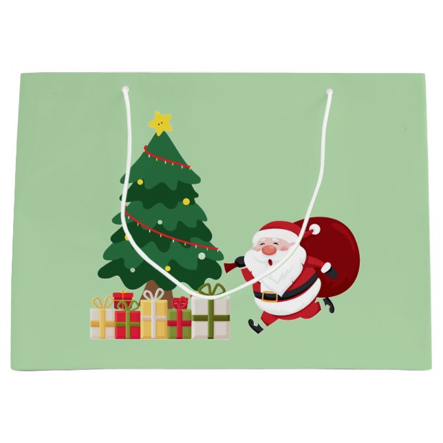 Grand Sac Cadeau Armenian Happy New Year Cute Santa Gift Bag (Devant)