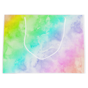 Grand Sac Cadeau Art abstrait d'aquarelle