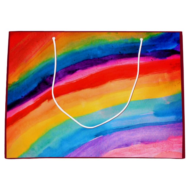 Grand Sac Cadeau Art arc-en-ciel (Devant)