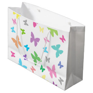 Grand Sac Cadeau Art coloré de papillon