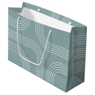 Grand Sac Cadeau Art en ligne de style moyen siècle Abstrait