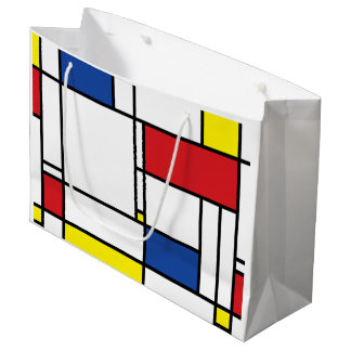 Grand Sac Cadeau Art Moderne Géométrique Minimaliste De Stijl Mondr
