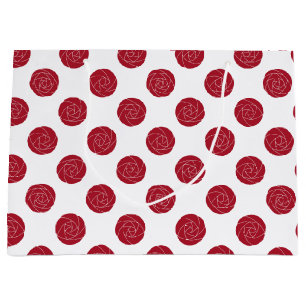 Grand Sac Cadeau Art Nouveau Mackintosh Rose Retro Floral Rouge