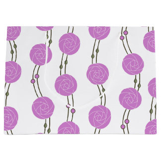 Grand Sac Cadeau Art Nouveau Mackintosh Rose Stripes Pink