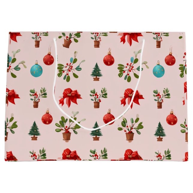 Grand Sac Cadeau Art plein d'ambiance de Noël (Devant)