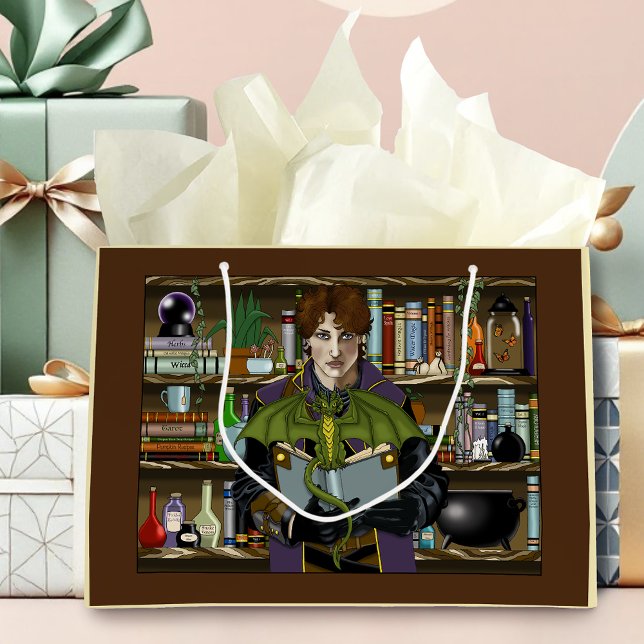 Grand Sac Cadeau Assistant Imaginaire Livres Potions Dragon (Créateur téléchargé)
