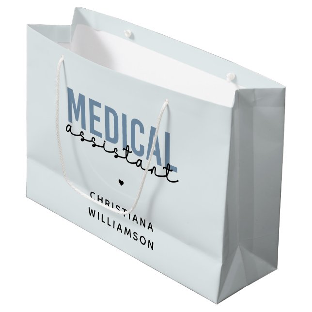 Grand Sac Cadeau Assistant Médicale personnalisé MA | Assistant cli (Devant Angle)