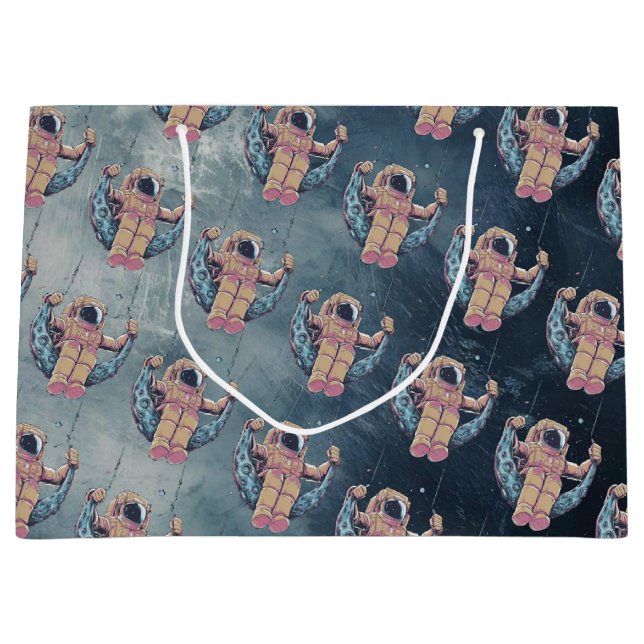 Grand Sac Cadeau Astronaute (Devant)