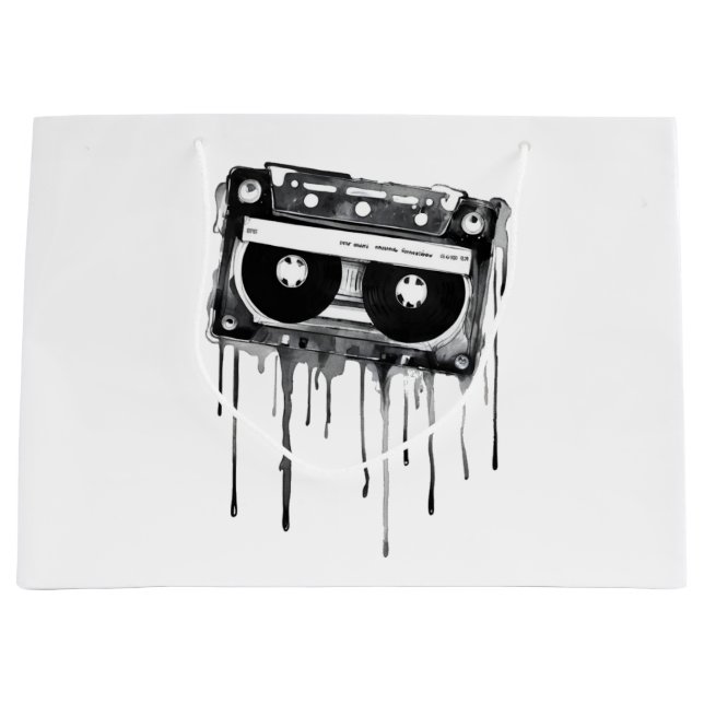 Grand Sac Cadeau audiocassette vintage (Devant)