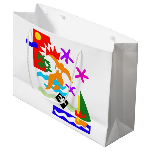 Grand Sac Cadeau Australie - SYDNEY SUMMER - Surf & voile - (Devant Angle)