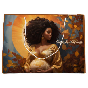 Grand Sac Cadeau Automne Mère Afro Centré être la grossesse