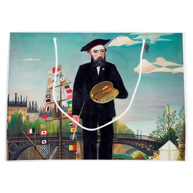 Grand Sac Cadeau Autoportrait, Paysage, Rousseau (Devant)