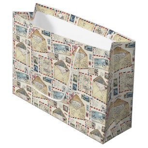 Grand Sac Cadeau Aventure de courrier aérien vintage (2)