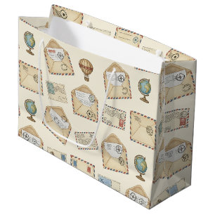 Grand Sac Cadeau Aventure de la poste aérienne vintage (4)