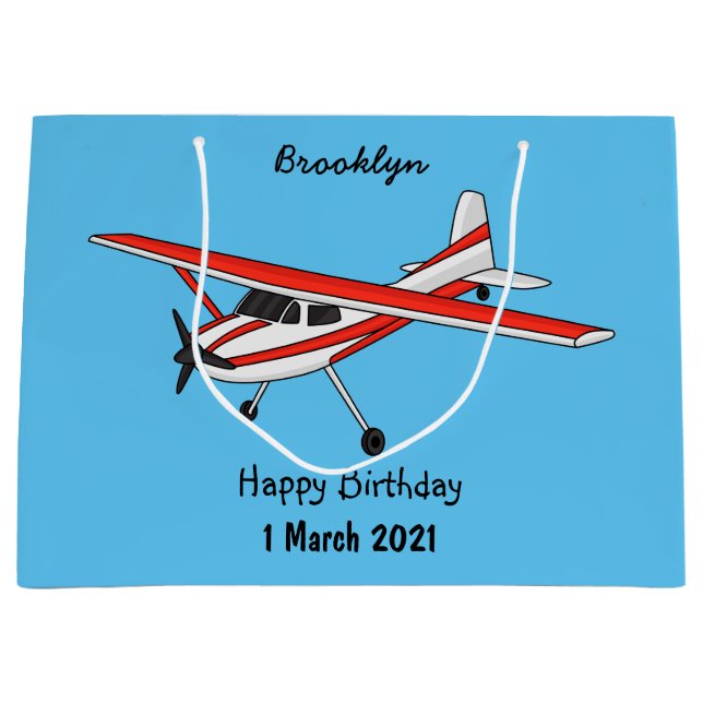 Grand Sac Cadeau Avion à train tricycle dessin animé (Devant)