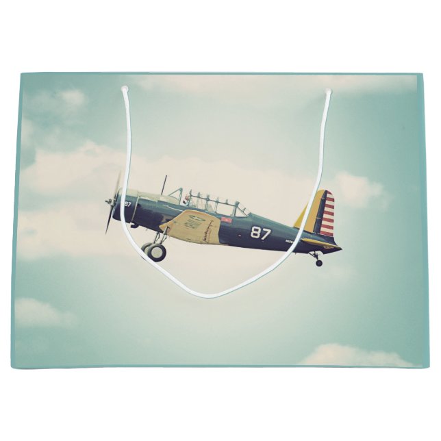 Grand Sac Cadeau Avion antique de combattant (Devant)