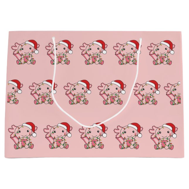 Grand Sac Cadeau Axolotl Animaux d'hiver Axolotls Grand Gi (Devant)