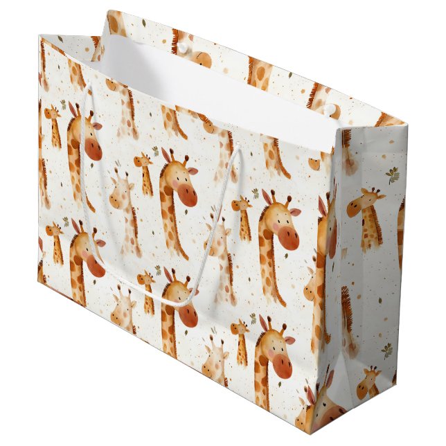 Grand Sac Cadeau Baby Giraffes (Devant Angle)