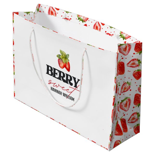 Grand Sac Cadeau Baby shower Berry Sweet Strawberries (Dos Angle)