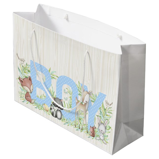 Grand Sac Cadeau Baby shower Boy Woodland (Dos Angle)