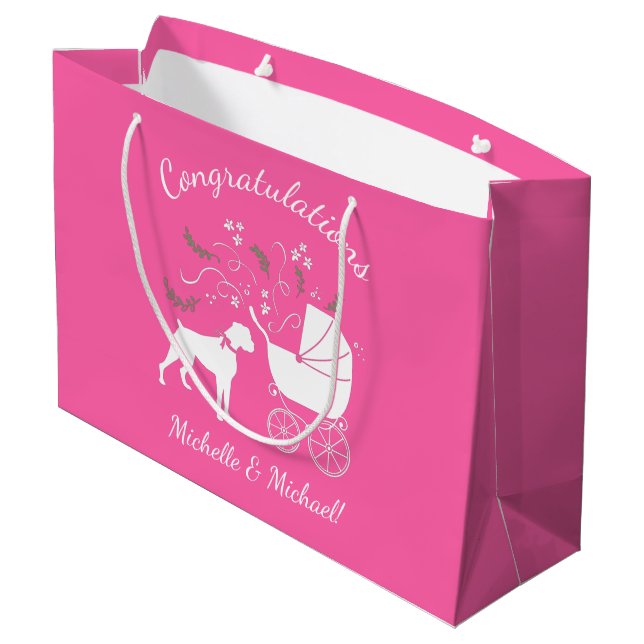 Grand Sac Cadeau Baby shower Chien Boxer Chien Chien Chien Chien ro (Dos Angle)