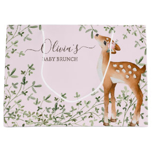 Grand Sac Cadeau Baby shower de cerfs de bois
