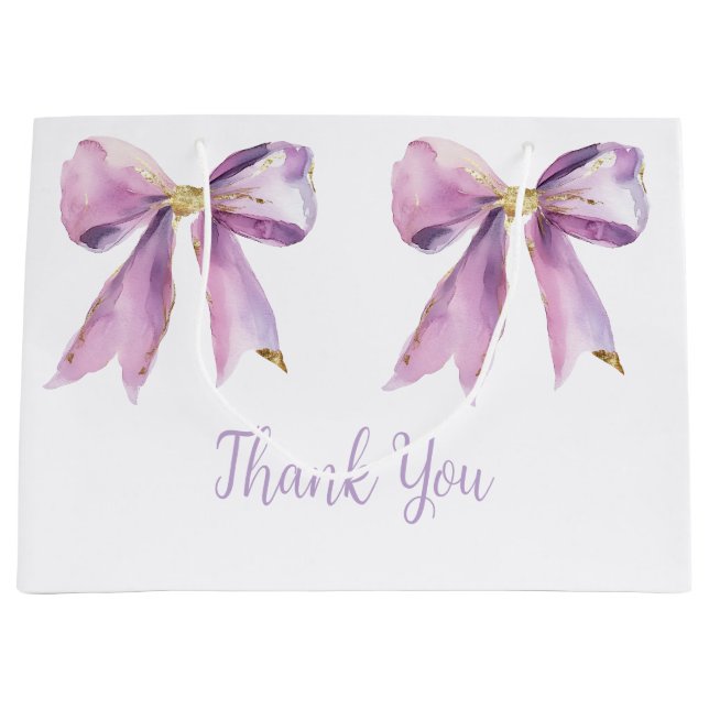 Grand Sac Cadeau Baby shower de la boîte de coquette violet (Devant)