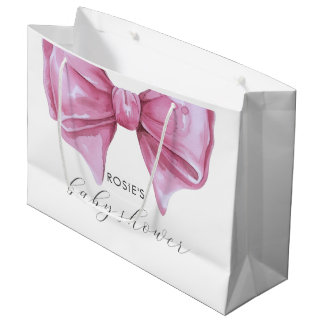 Grand Sac Cadeau Baby shower de la corbeille rose