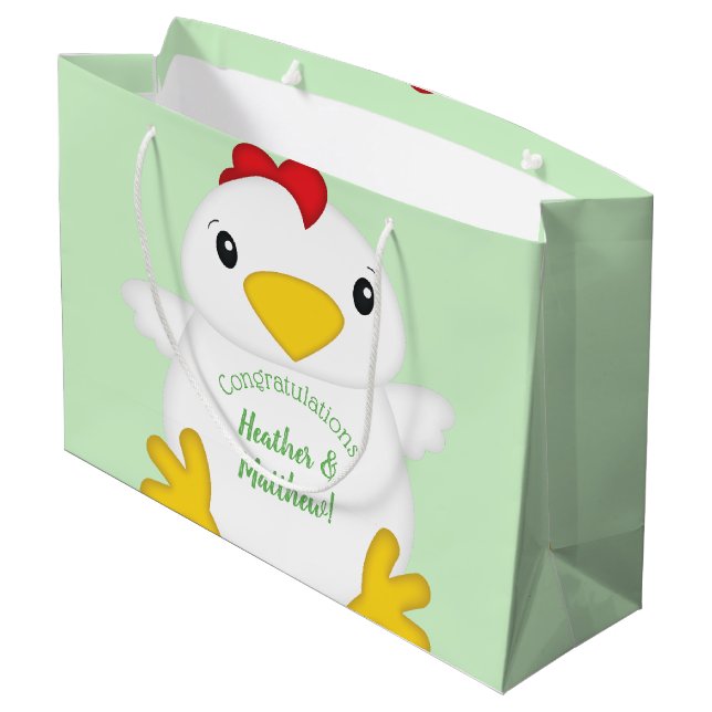 Grand Sac Cadeau Baby shower de poulet (Dos Angle)