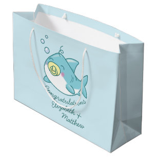 Grand Sac Cadeau Baby shower de requin mignon Kawaii