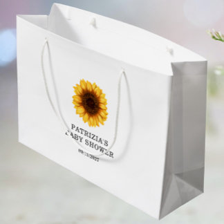 Grand Sac Cadeau Baby shower de tournesol d'automne
