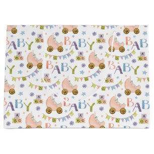 Grand Sac Cadeau Baby shower lapin mignon